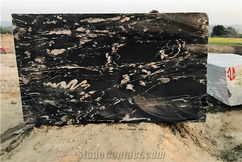 Titanium Gold Granite Blocks, Indian Black And Gold Granite Blocks