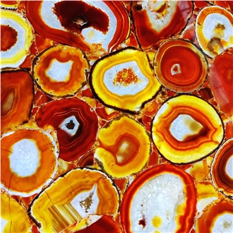 Agate Gemstone Red Slabs Semiprecious Stone Tiles