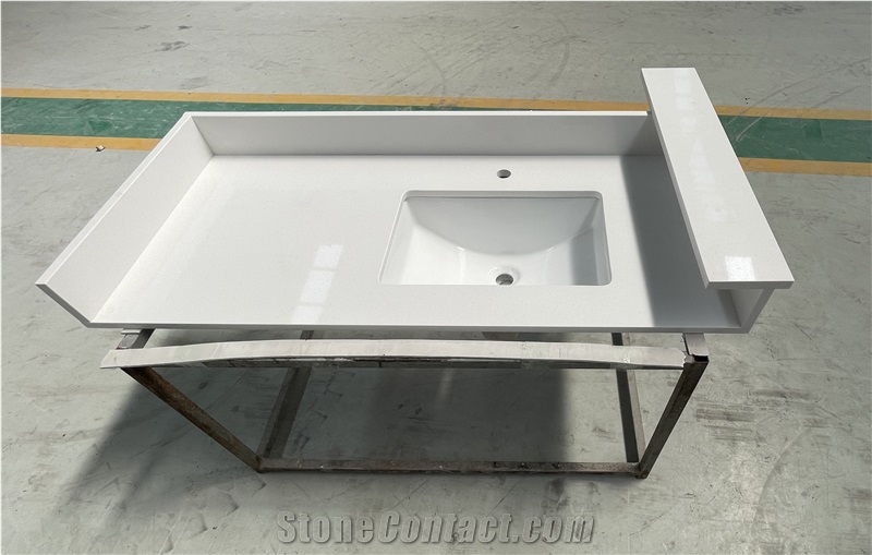 Artificial Pure White Quartz Vanity Tops