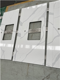 Calacatta White Quartz Bathroom Vanity Tops