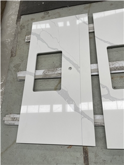 Calacatta White Quartz Bathroom Vanity Tops