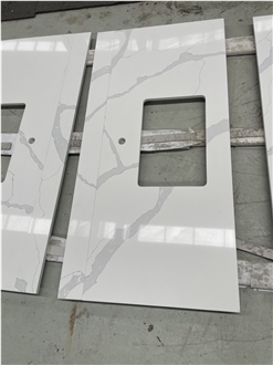 Calacatta White Quartz Bathroom Vanity Tops