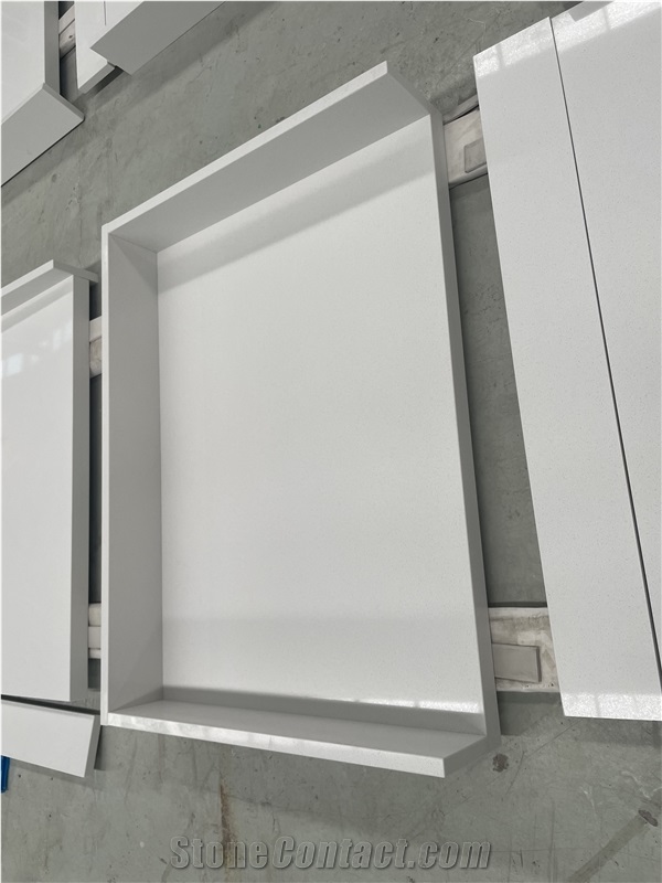 China White Artifical Artificial Quartz Bathroom Countertop