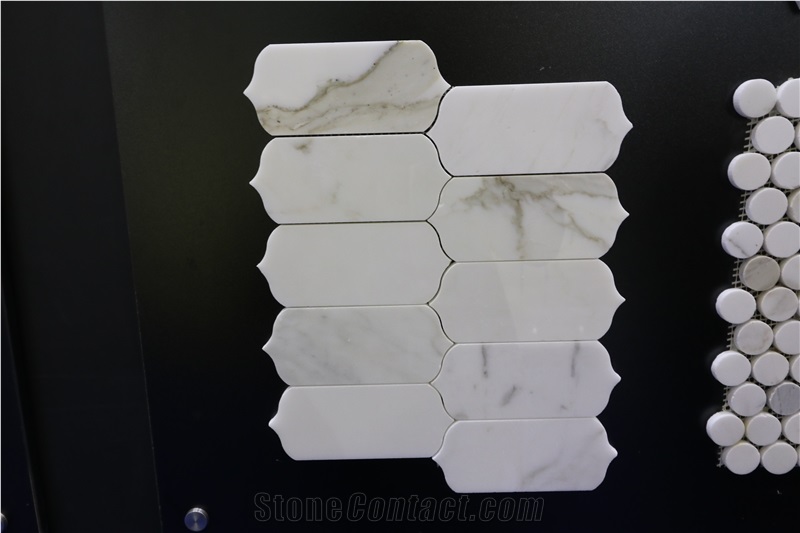 Calacatta Mosaic White Marble Mosaic Tiles