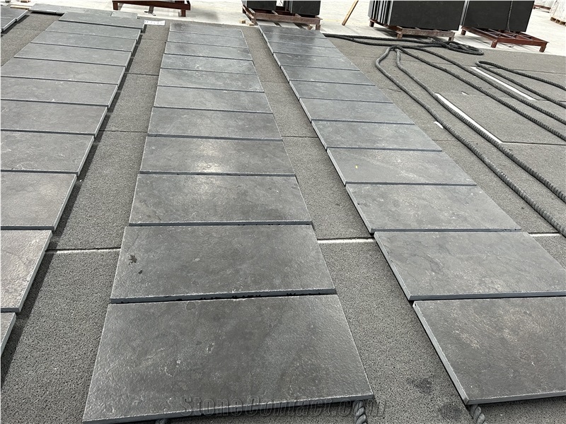 Classic Black Leather Nero Belgio Limestone Floor Tiles