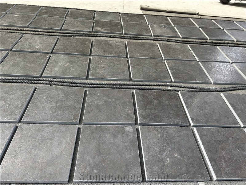 Classic Black Leather Nero Belgio Limestone Floor Tiles