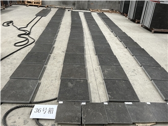 Classic Black Leather Nero Belgio Limestone Floor Tiles
