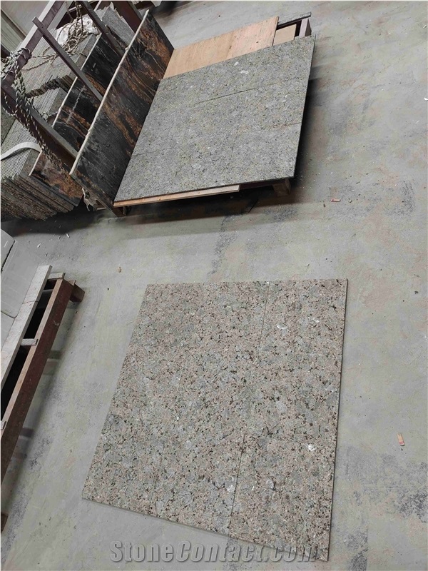 Flamed Butter Verde Granite Floor Tiles