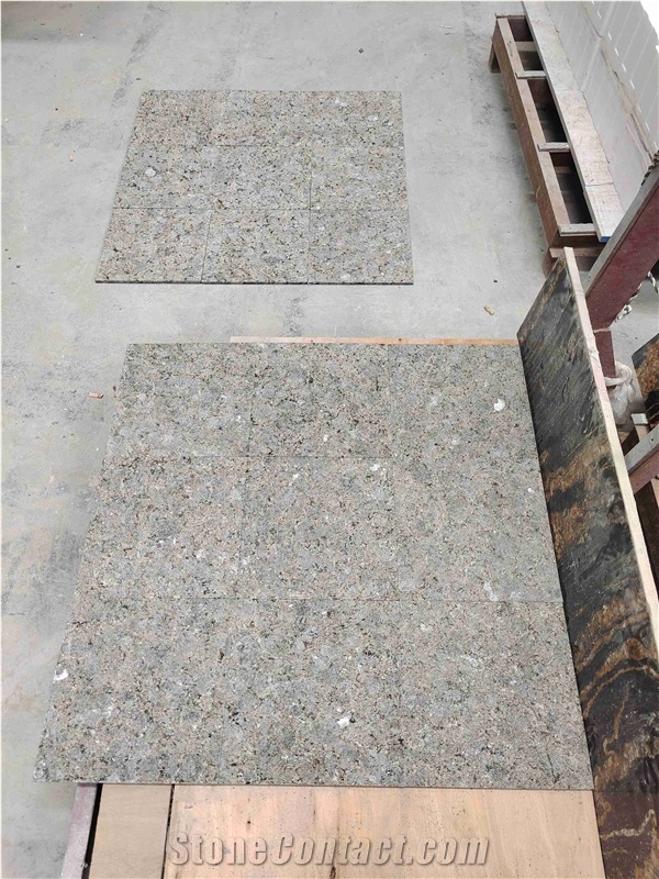 Flamed Butter Verde Granite Floor Tiles