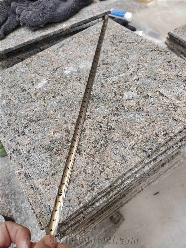 Flamed Butter Verde Granite Floor Tiles