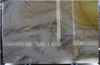 Gold Landscape Paintings Quartzite Slabs