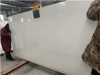 Engineered Stone Quartz Diamond White Slabs