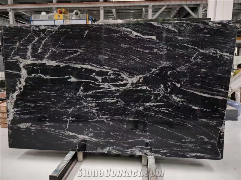 China Cosmic Black Royal Ballet Black Granite Slabs