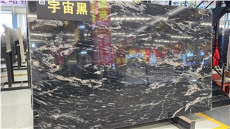 China Cosmic Black Royal Ballet Black Granite Slabs
