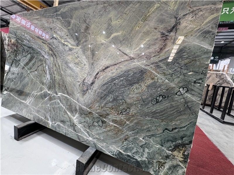 Green Silk Jade Marble Slabs
