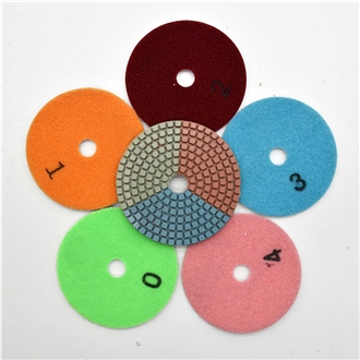 Flexible 3 Color Diamond Resin Bond Polishing Pads For Stone