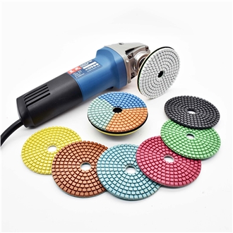 Flexible 3 Color Diamond Resin Bond Polishing Pads For Stone