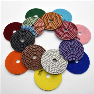 Flexible 3 Color Diamond Resin Bond Polishing Pads For Stone