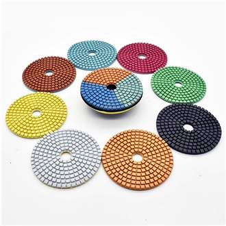 Flexible 3 Color Diamond Resin Bond Polishing Pads For Stone