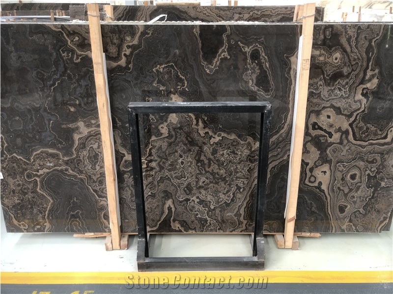 Antique Brown Wooden Obama Wood Marble Slabs For Wall