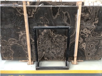 Antique Brown Wooden Obama Wood Marble Slabs For Wall