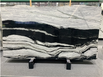 Black Swan Panda White Marble Slabs With Black Veins