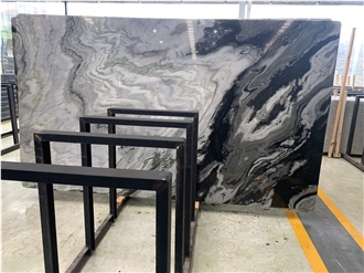 Black Swan Panda White Marble Slabs With Black Veins