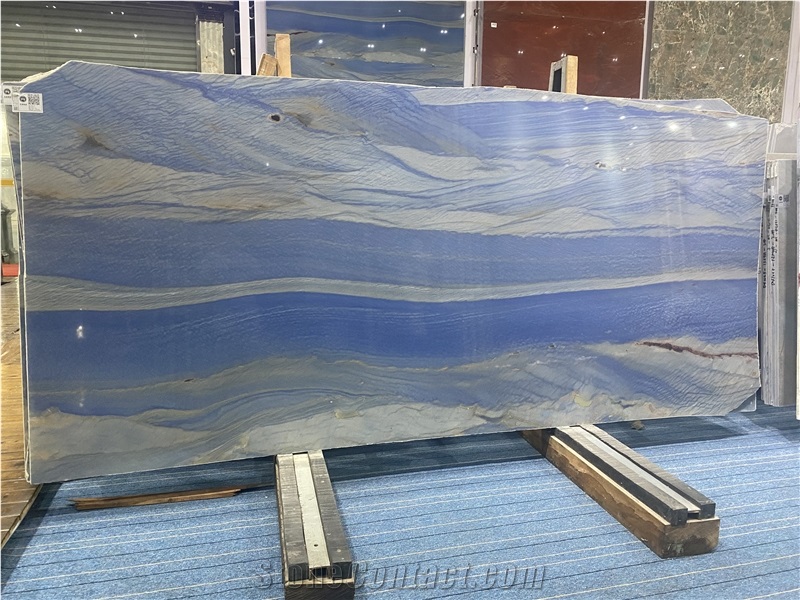 Brazil Blue Azul Imperial Quartzite Slabs For Kitchen