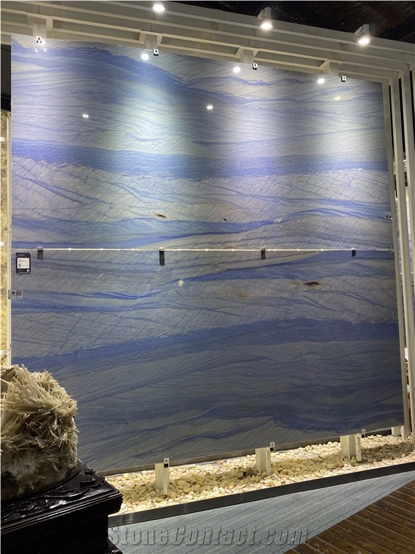 Brazil Blue Azul Imperial Quartzite Slabs For Kitchen