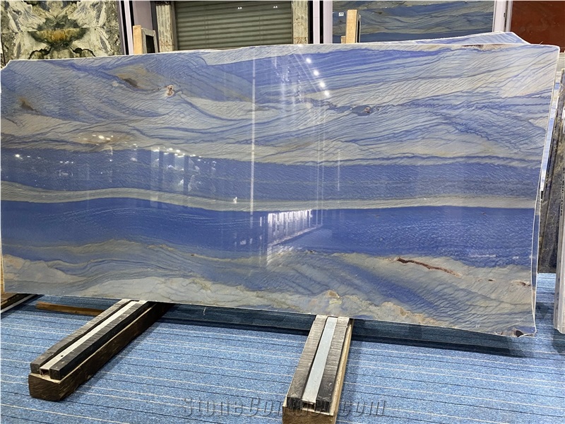 Brazil Blue Azul Imperial Quartzite Slabs For Kitchen