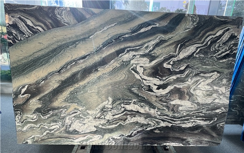 Brazil Explosion Blue Quartzite Slabs For Wall Panel