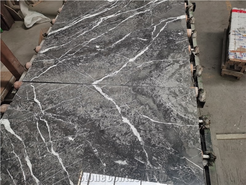 Cheap Polished Fantasy Grey Marble Slabs For Project