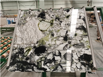 China Ice Green Cold Jade Marble Slabs For Floor And Wall