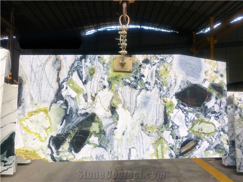 China Ice Green Cold Jade Marble Slabs For Floor And Wall