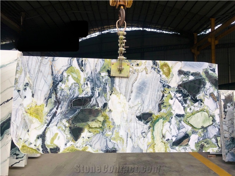 China Ice Green Cold Jade Marble Slabs For Floor And Wall
