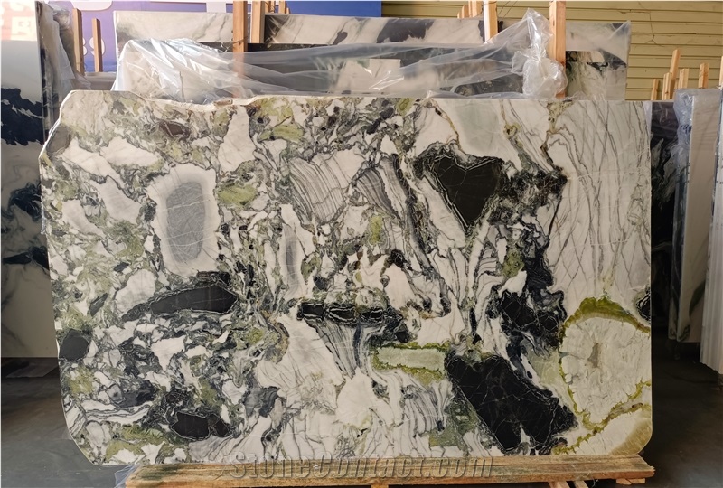 China Ice Green Cold Jade Marble Slabs For Floor And Wall