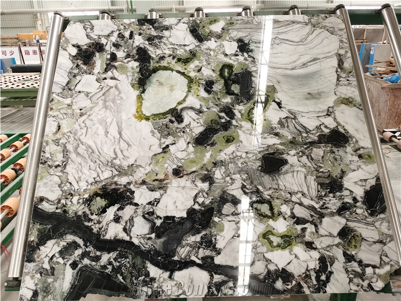 China Ice Green Cold Jade Marble Slabs For Floor And Wall