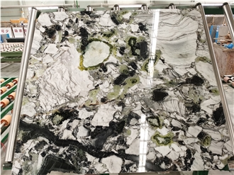 China Ice Green Cold Jade Marble Slabs For Floor And Wall