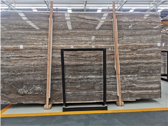 Filled Silver Grey Travertine Slabs For Wall Cladding