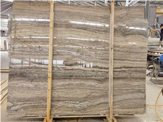 Filled Silver Grey Travertine Slabs For Wall Cladding