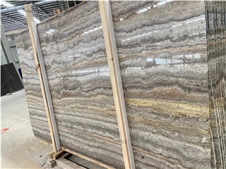 Filled Silver Grey Travertine Slabs For Wall Cladding