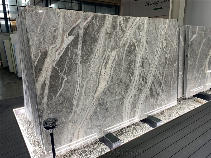 Floor And Wall Use Italy Grey Fior Di Bosco Marble Slabs