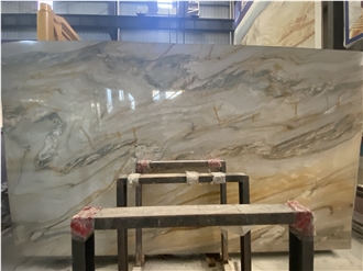 Ocean Wave Fusion Gold Golden Silk Quartzite Slabs