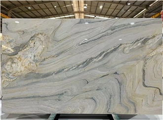 Ocean Wave Fusion Gold Golden Silk Quartzite Slabs