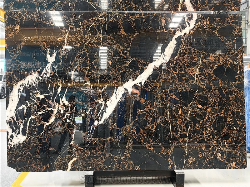 Polished Athens Portoro Marble Slabs For Wall And Floor