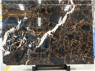 Polished Athens Portoro Marble Slabs For Wall And Floor