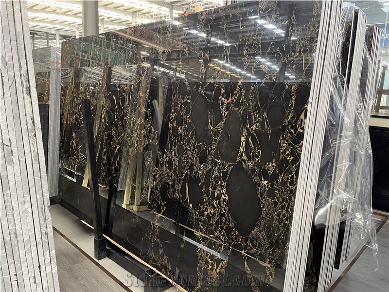 Polished Athens Portoro Marble Slabs For Wall And Floor