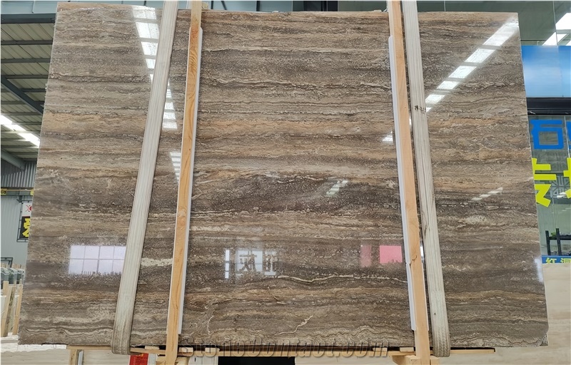 Polished Kashan Silver Travertine Slabs For Wall