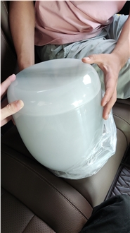 Round White Onyx Ash Burial Urns Memorial Products