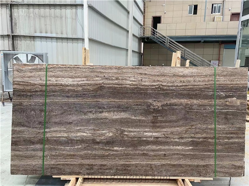Persian Silver Grey Travertine Slabs For Engeerings